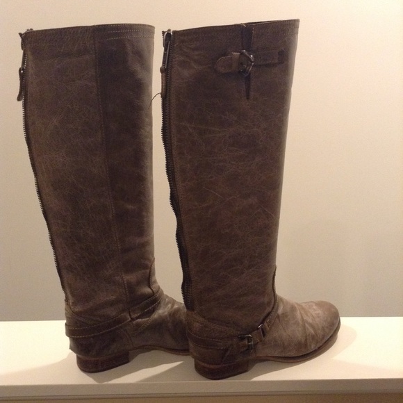 Steve Madden Rovvee Light Brown Leather Tall Boots - Picture 4 of 6